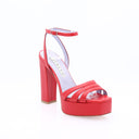 ALBANO - Platform sandals with straps - Red
