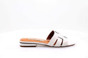 ALBANO -  Mules en cuir plate - Blanc