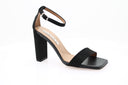 ALBANO - Dames sandalen met hak van fluweel - Zwart 