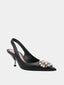 ALEXANDER MCQUEEN - Pearl Patch Sling - Black/Silver 