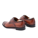 ANTONIO MAURIZI - Men's leather brogue decorated with perforations - Cognac