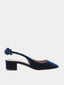 AQUAZZURA - Very Bow Tie Sling - Bleu Nuit