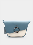 Retro Style Handbag - Blue &amp; White
