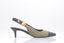 side view of BALMAIN Eva Kitten Slingback khaki leather pump
detail of golden lion head back strap on BALMAIN pump
top view of BALMAIN khaki pumps in leather
worn photo of BALMAIN Eva Kitten Slingback pump with elegant pants
close-up of BALMAIN khaki 5 cm stiletto heel