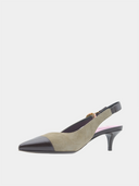BALMAIN - Eva Kitten Slingback - Kaki 