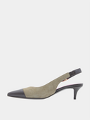 BALMAIN - Eva Kitten Slingback - Kaki 