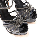 Flora Cristal Plateau Sandalen - Zwart