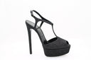 CASADEI® - Leather Platform Sandals - Black Denim