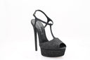 CASADEI® - Leather Platform Sandals - Black Denim