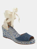 Piia espadrille à talon compensé - Denim