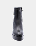 Platform leather ankle boots - Black