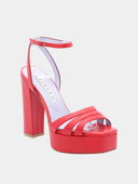 Platform strap sandals - Red