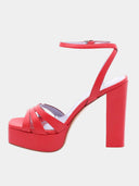 Platform strap sandals - Red