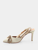 Sandales à talons satinées - Doré