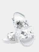 Sandals with decorative flowers - Grey