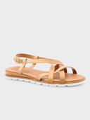Lage leren sandalen - Beige