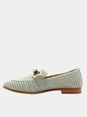 Raffia mocassins - Lichtgroen