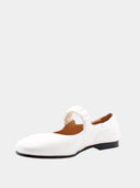 Leather ballet flats - White