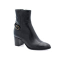 ELISA LANCI - Women's Leather Ankle Boots with Heels - Black