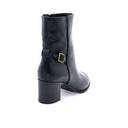 ELISA LANCI - Dames leren enkellaarsjes met hak - Zwart