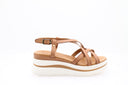 LEA RIVIERA - Wedge sandals - Cognac
