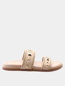 A-POL Sandales plates en daim - Beige rosé