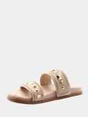 A-POL Sandales plates en daim - Beige rosé