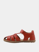 Sandales semi-fermées enfant en cuir - Rouge