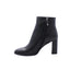 OHA - Bottines pour Femmes en cuir à talon semi-circulaire moyen - Noir