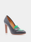RALPH LAURENT - Heeled pumps - Black and Turquoise 