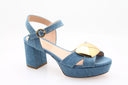 RUPERT SANDERSON - Deirdre Plateau Sandal - Blue