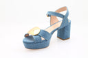 RUPERT SANDERSON - Deirdre Plateau Sandal - Blue