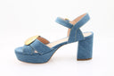 RUPERT SANDERSON - Deirdre Plateau Sandal - Blue