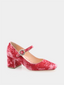 RUPERT SANDERSON - Carmen Mary Jane Velvet - Rose