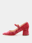 RUPERT SANDERSON - Carmen Mary Jane Velvet - Rose