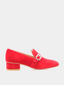 STUART WEITZMAN - Crystal Geo Buckle - Rood