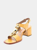 Leather heeled sandals - Yellow