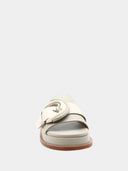 Mules en cuir - Vert sauge