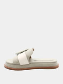 Mules en cuir - Vert sauge