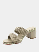 Braided strap heeled sandals - Green