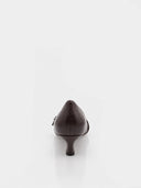 Escarpins babies en cuir lisse – Marron foncé - Marque Italienne Roberto Serpentini