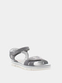 Open kindersandalen met bandjes en zilveren ster - Grijs
