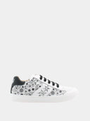 Lage sneakers met print voor kinderen - Wit en zwart