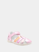 Gesloten kindersandalen met klittenbandsluiting - Metallic roze