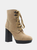 Bottines à talon bloc (11,5cm) - Camel